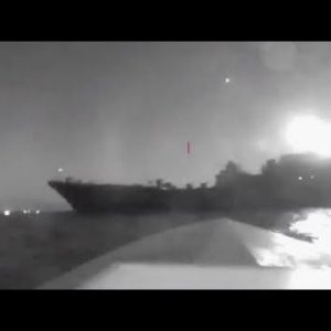 Video Seems to Note Ukraine Drone Assault on Russian Ship