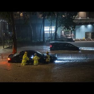 Hong Kong Swamped by File Rain