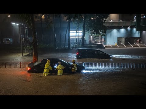 Hong Kong Swamped by File Rain
